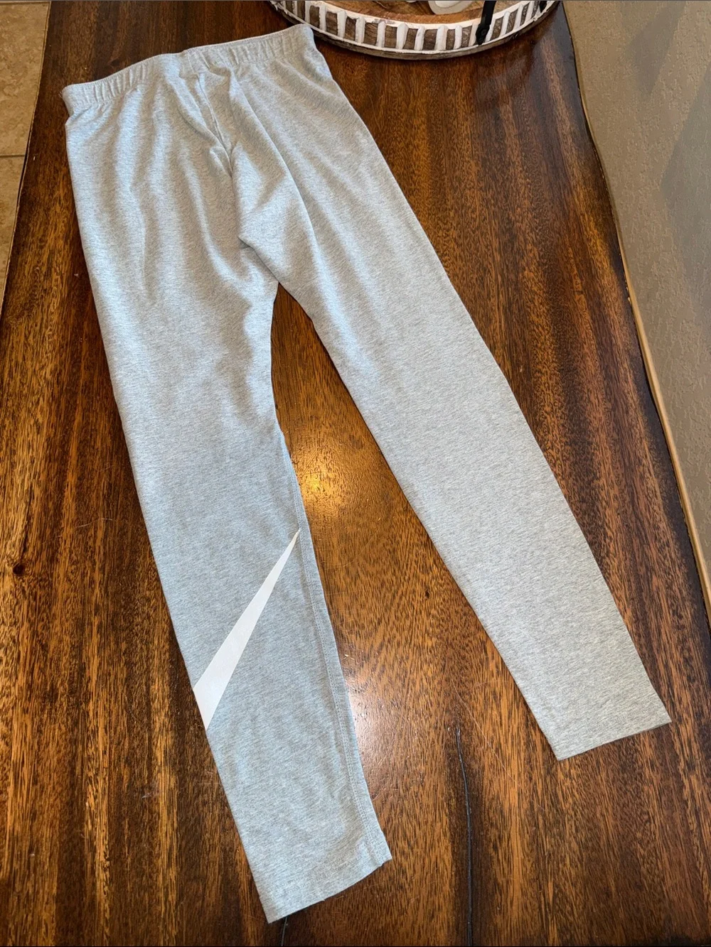 Nike Light Gray Leggings with White Swoosh
